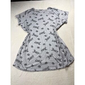 Juicy Couture Womens Heather Gray Logo Crown Print Sleep Nightgown XL